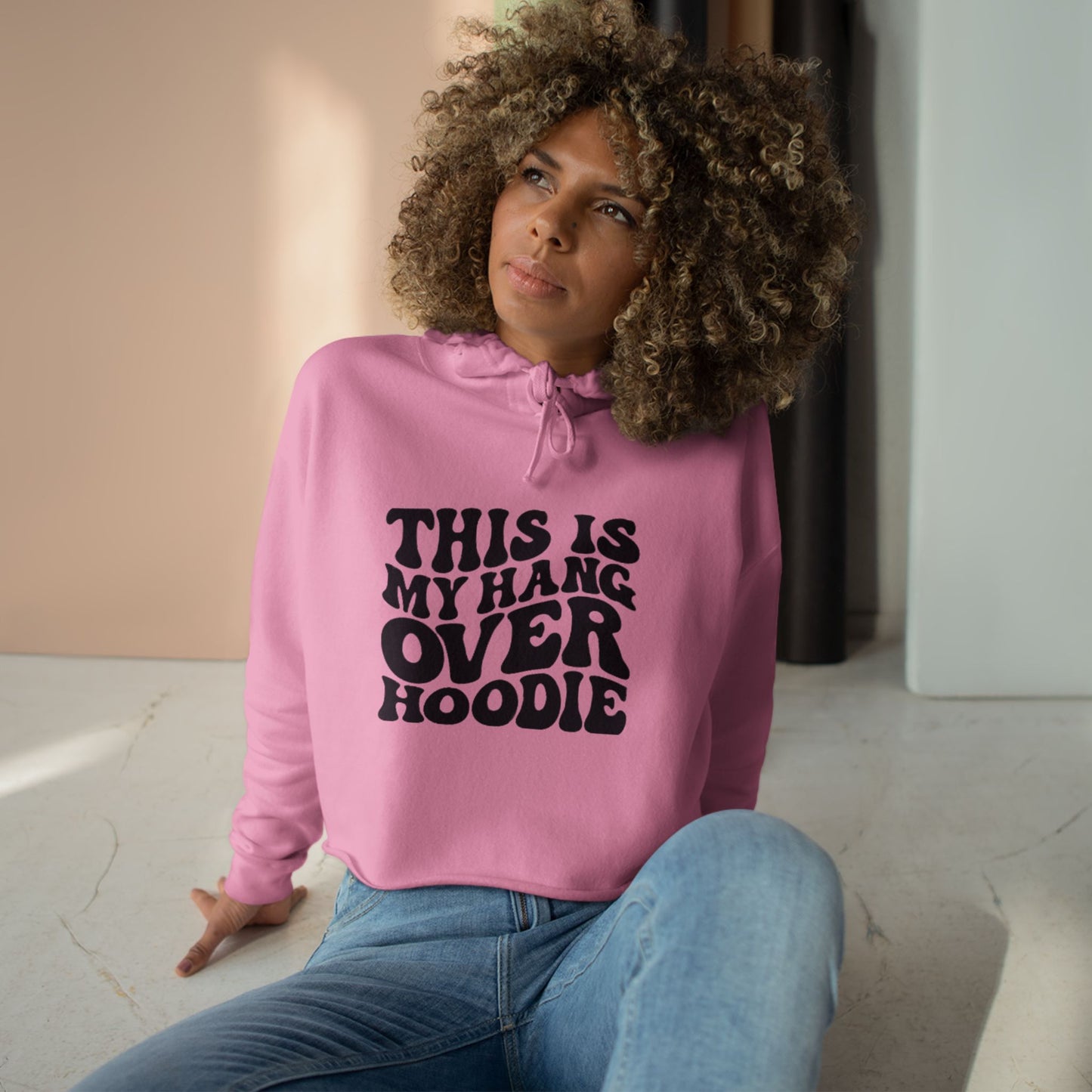 Cropped Hoodie — "This Is My Hangover Hoodie" Graphic Crop Sweatshirt