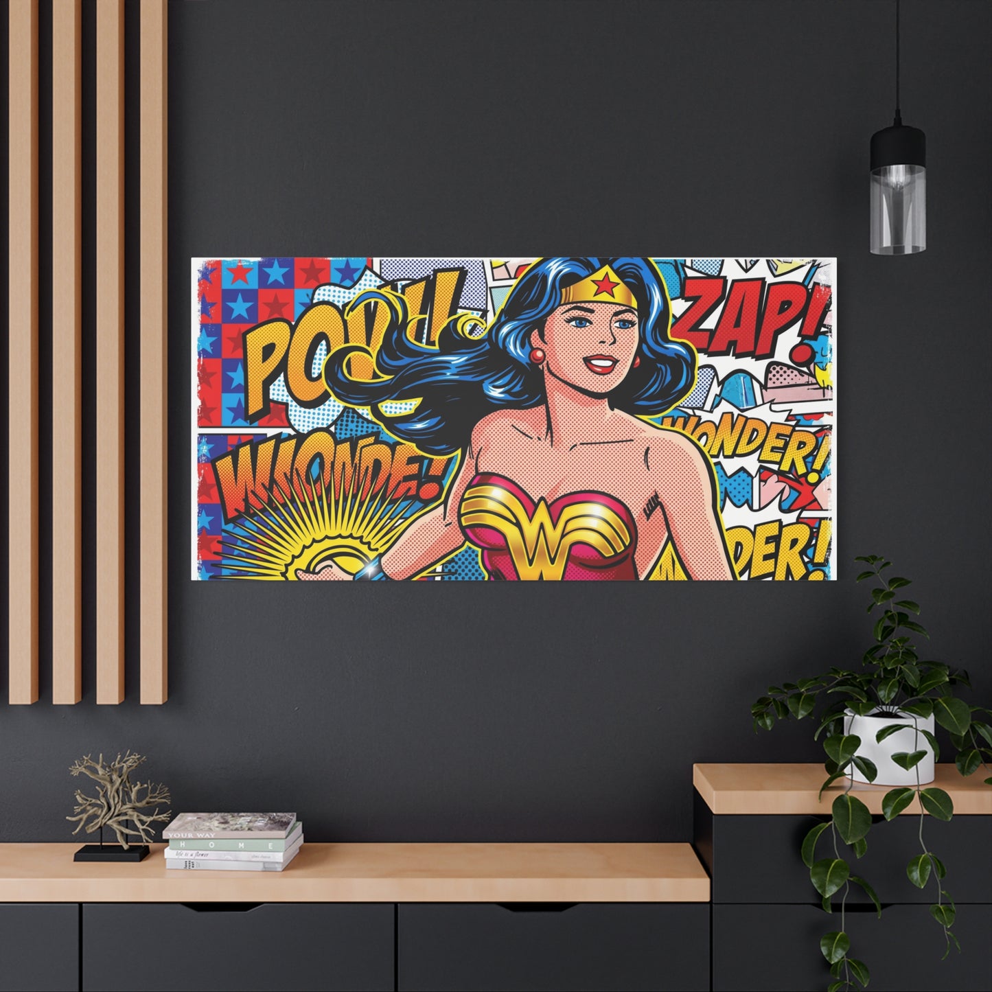 Comic Hero Abstract Canvas Wall Art — Matte Stretched 1.25"
