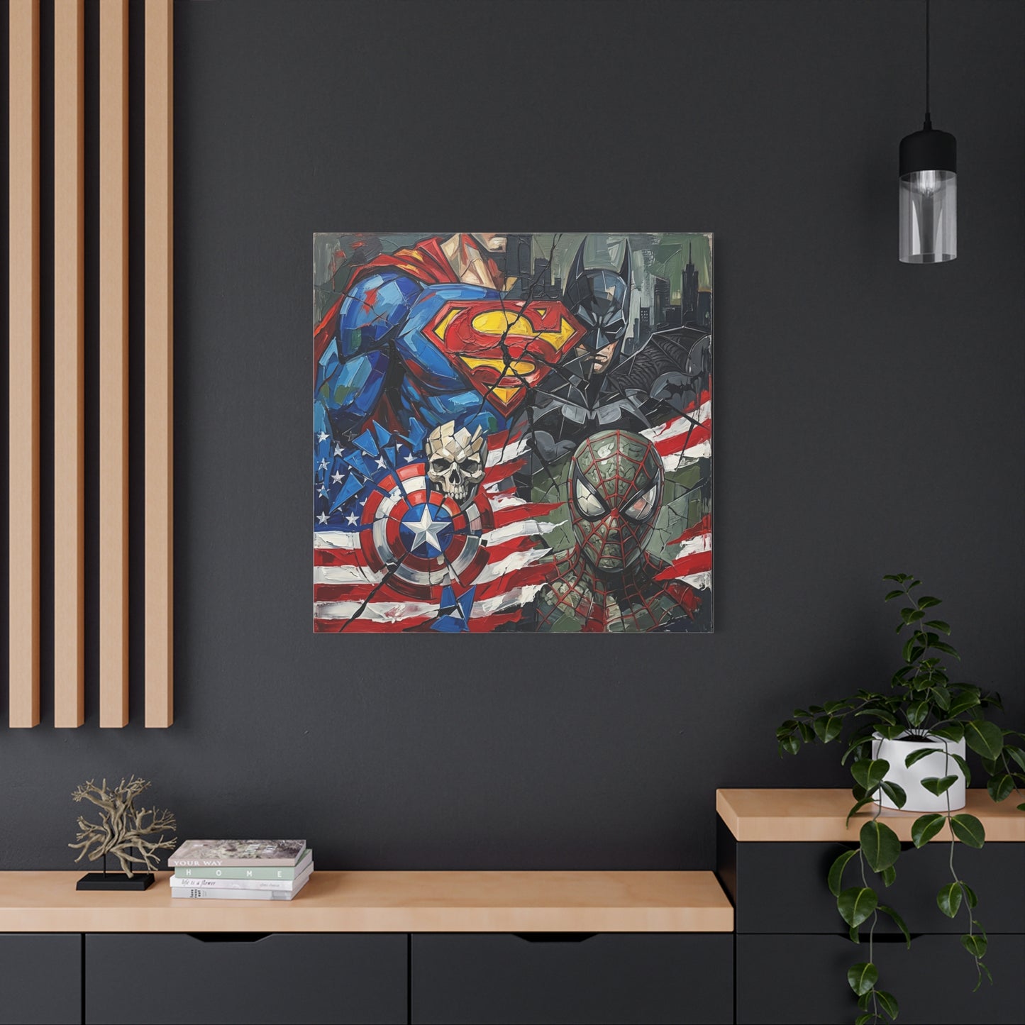 Superhero Abstract Canvas Wall Art Print