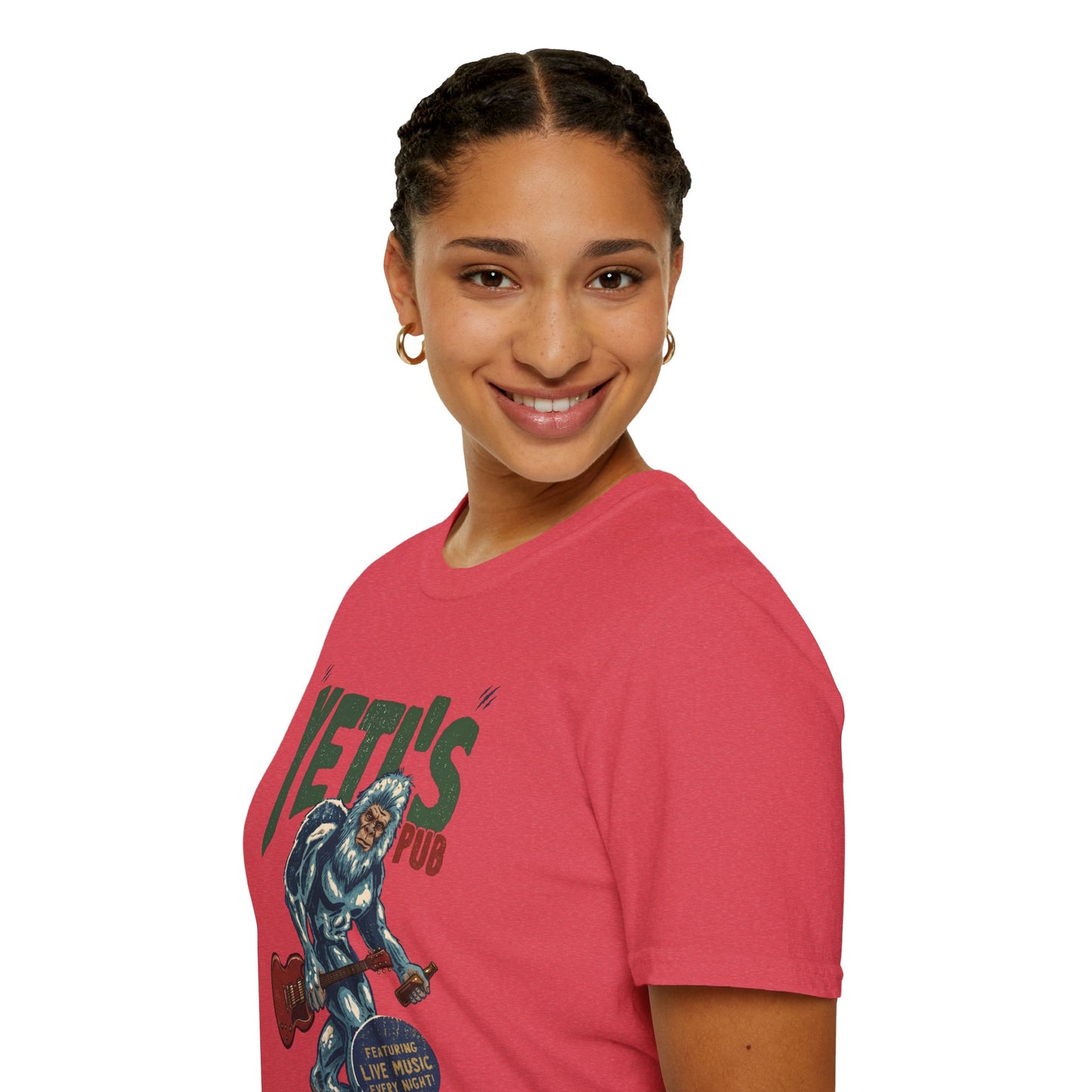 Yeti's Pub Graphic T-Shirt — Vintage Rock Band Snowman Design