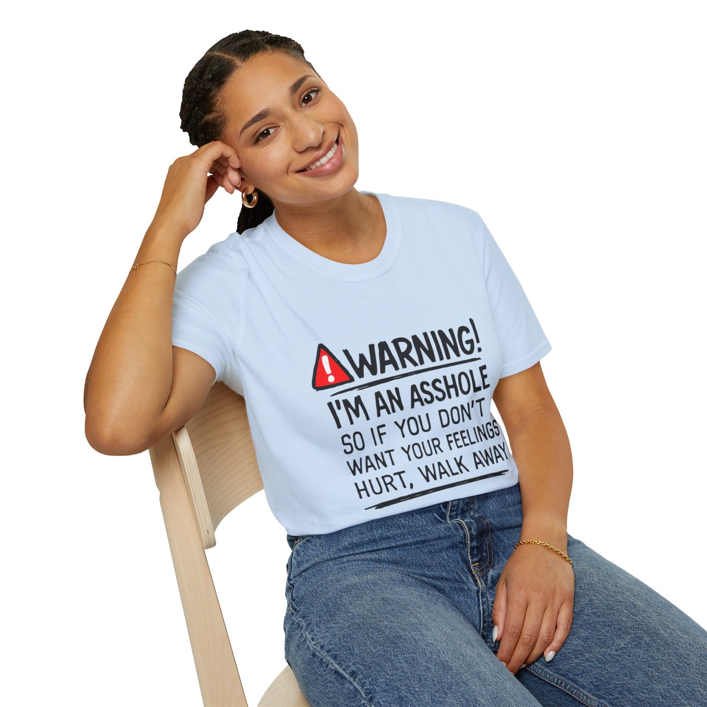 Warning I’m An Asshole T-Shirt – Funny Sarcastic Graphic Tee