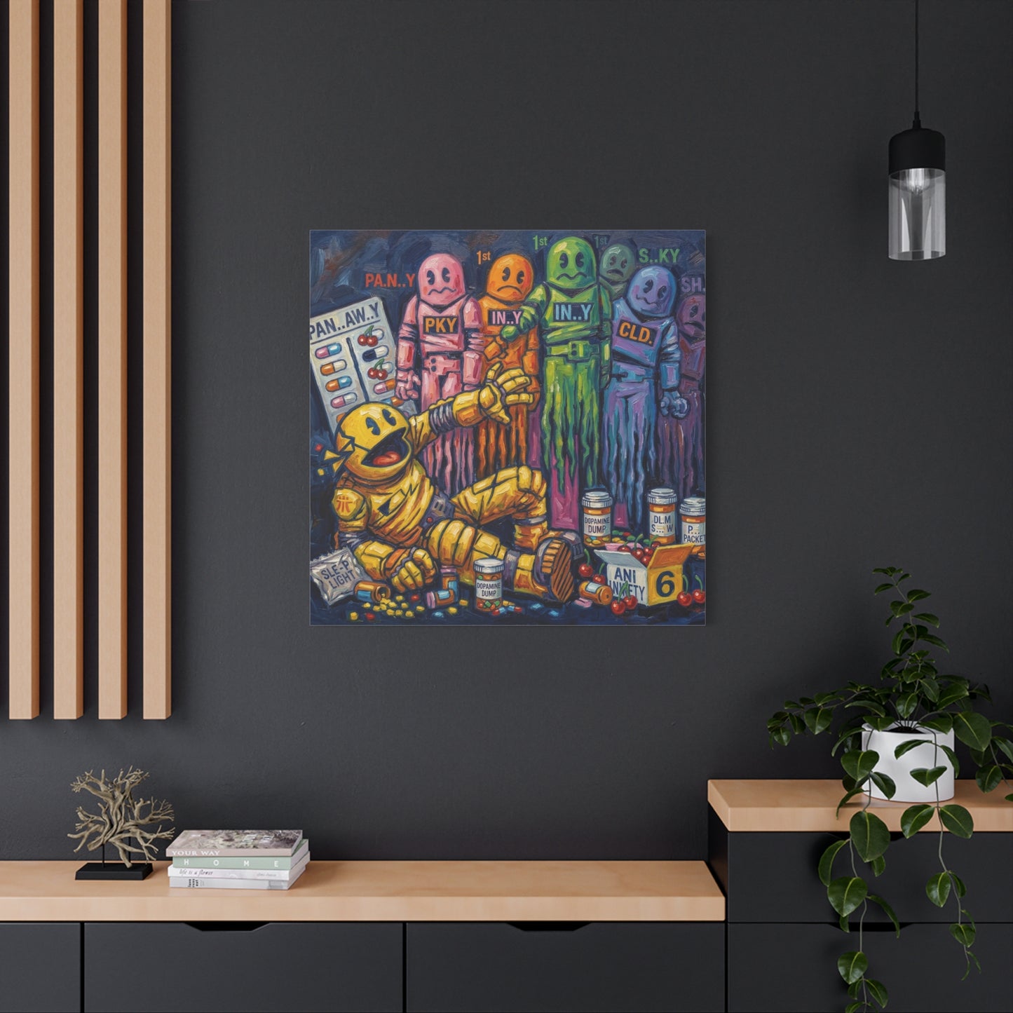 Depressed Pacman Canvas Wall Art Print