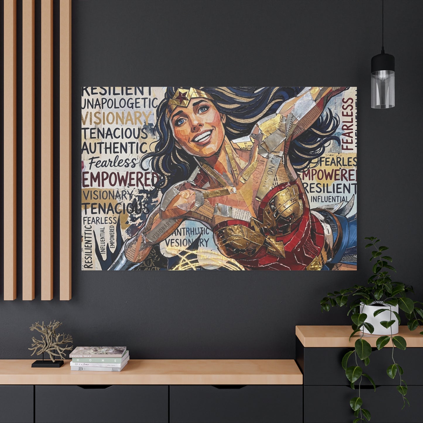 Super Woman Abstract Canvas Wall Art — Matte Stretched 1.25"