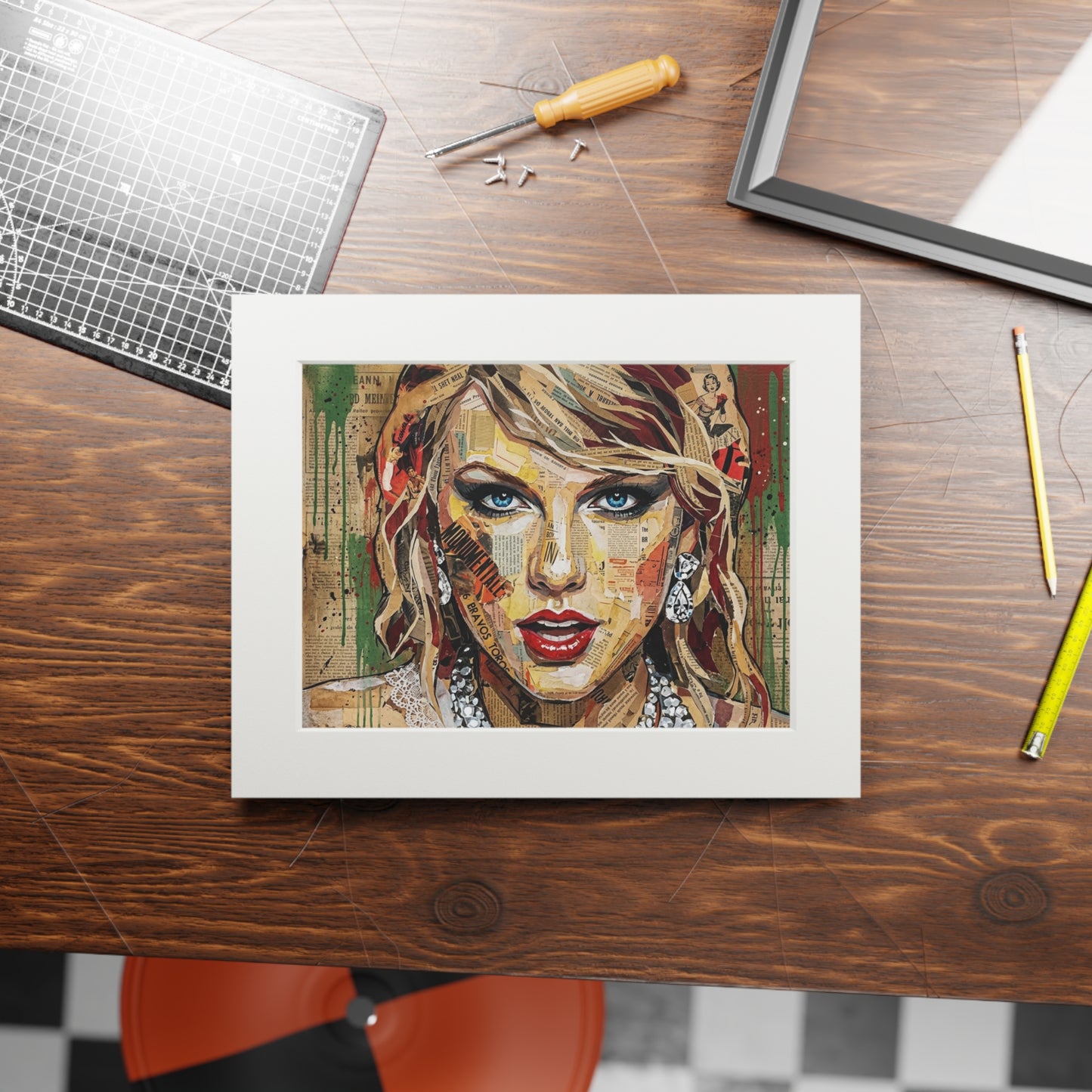 Fine Art Print Passepartout — Colorful Pop Portrait Wall Art