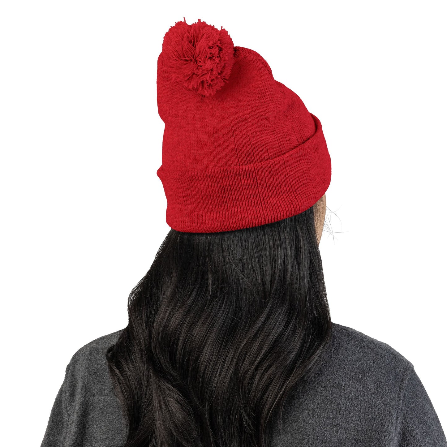 Embroidered Pom-Pom Beanie — "Spitters Are Quitters!" Cozy Winter Hat
