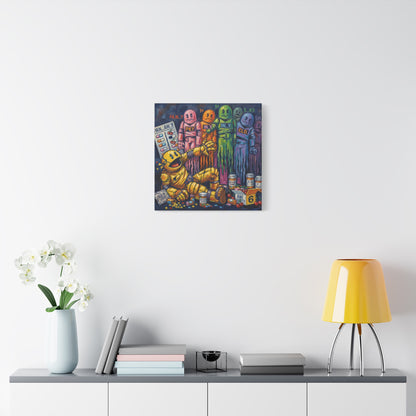 Depressed Pacman Canvas Wall Art Print