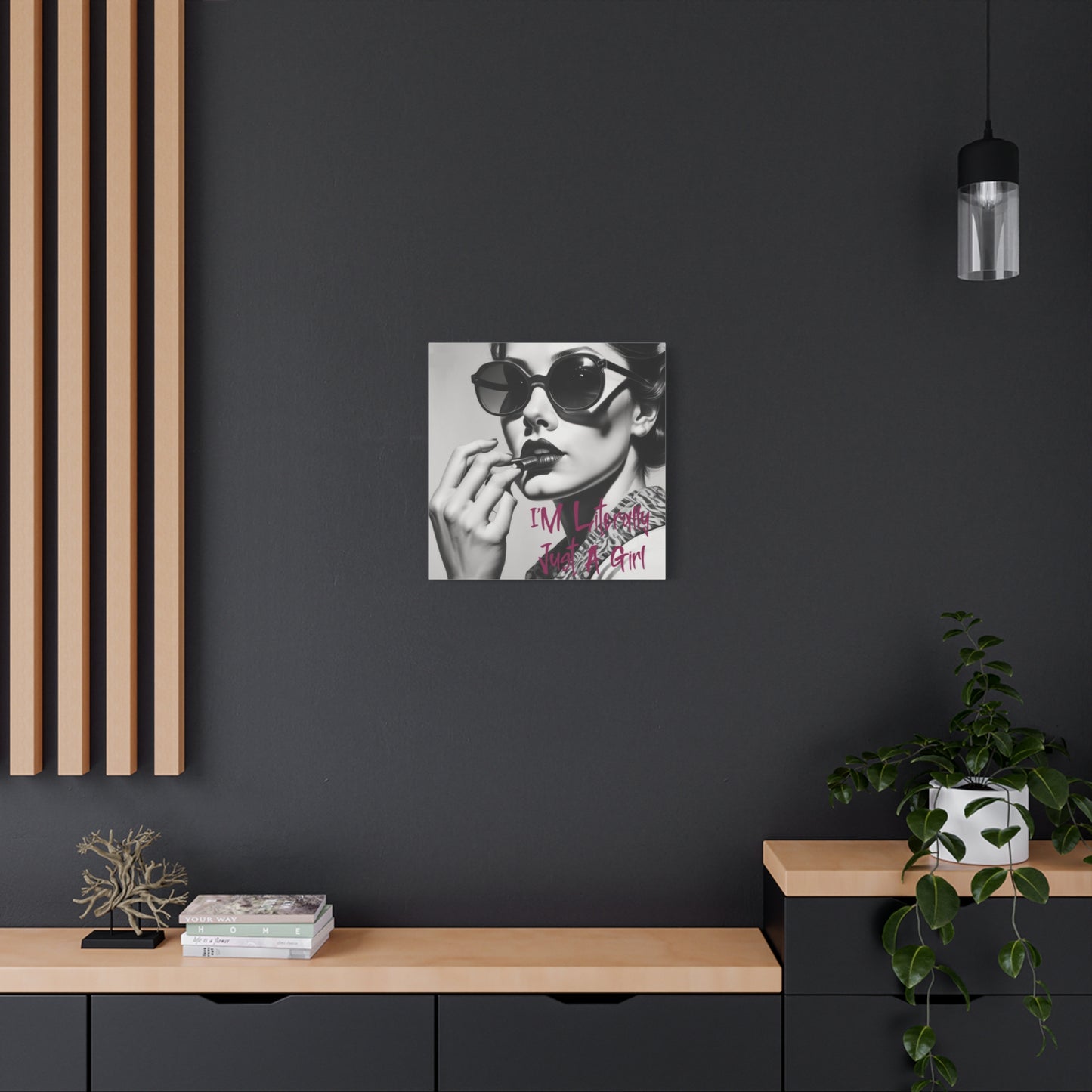 Canvas Wall Art - "I'm Literally Just A Girl" Retro Glam Portrait