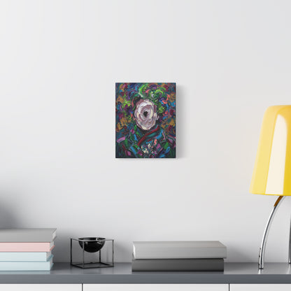 Abstract Floral Canvas Print — Colorful Impasto Rose Wall Art