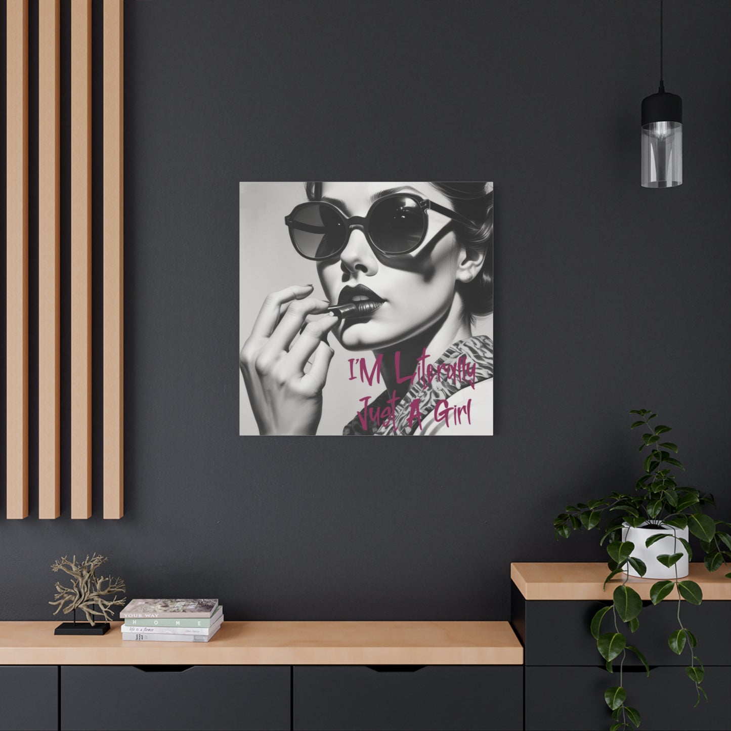 Canvas Wall Art - "I'm Literally Just A Girl" Retro Glam Portrait