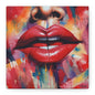 Bold Red Lips Pop Art Canvas — Matte Stretched Wall Art