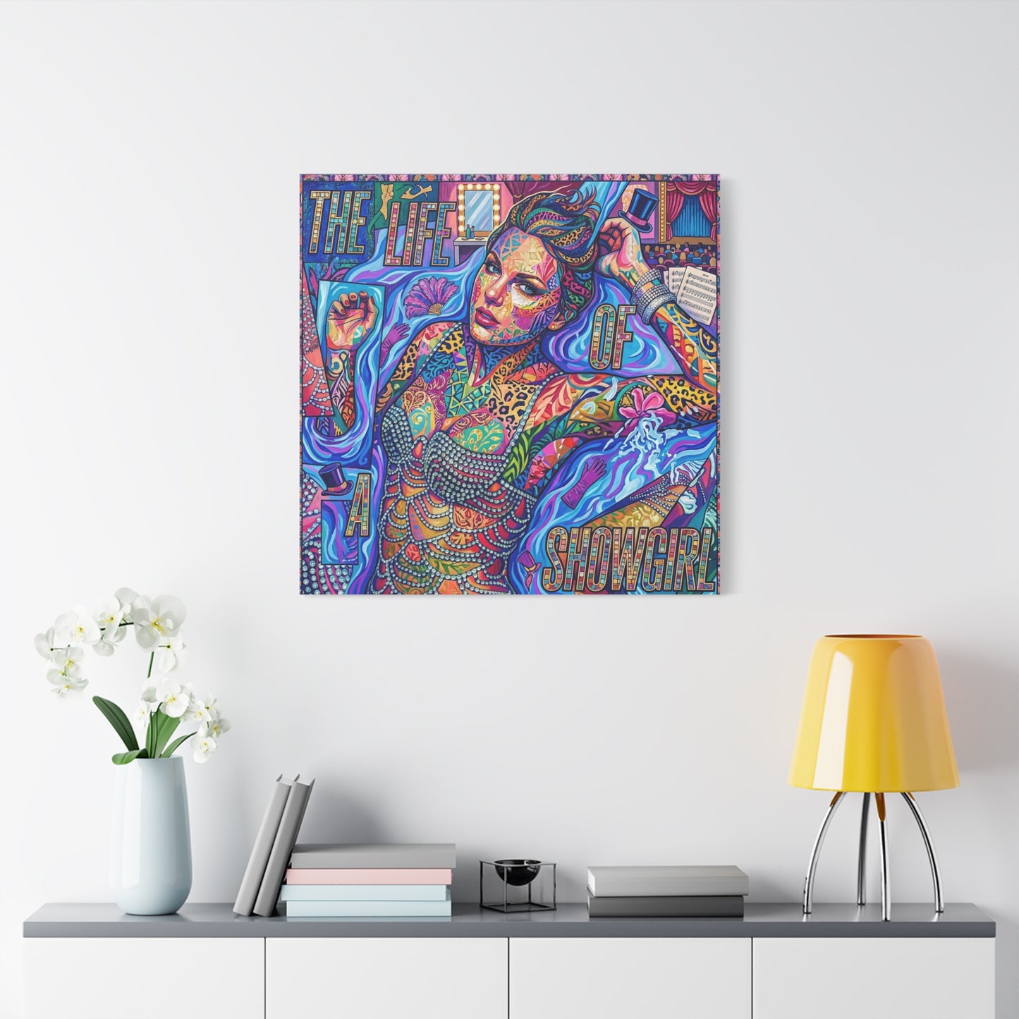 Showgirl Pop Abstract Canvas Wall Art Print