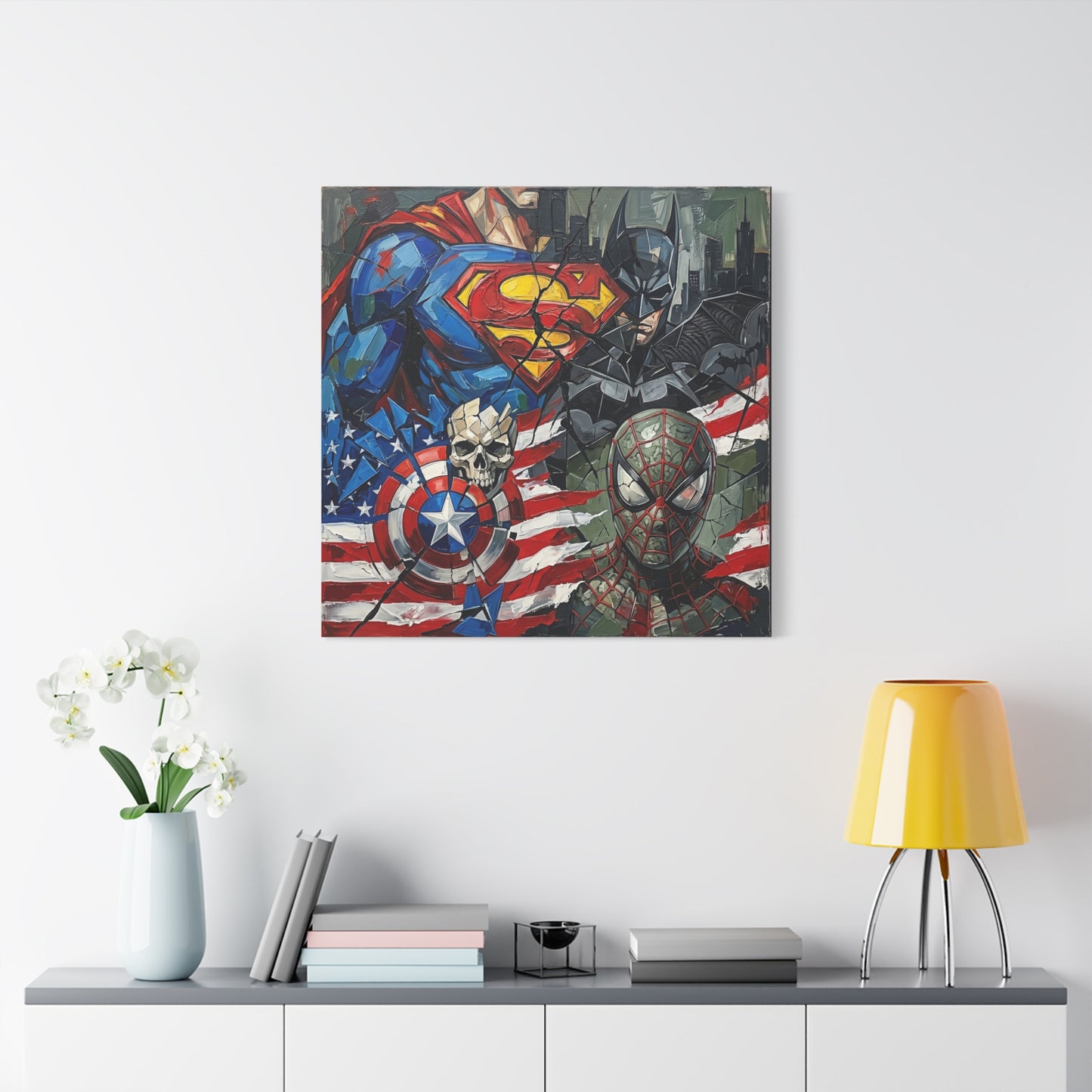 Superhero Abstract Canvas Wall Art Print