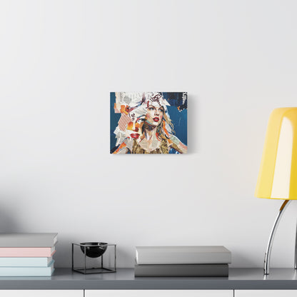 Pop Art Collage Woman Canvas Print — Modern Portrait Wall Art