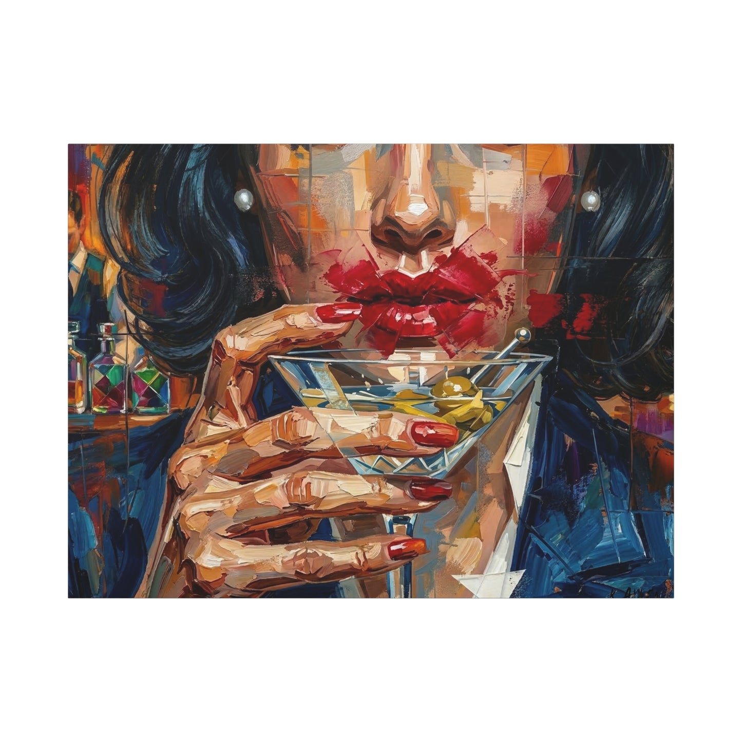 Cocktail Kiss Matte Canvas Wall Art