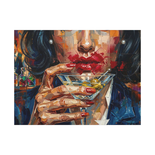 Cocktail Kiss Matte Canvas Wall Art