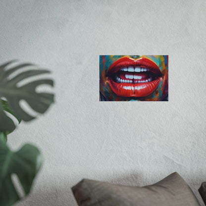 Colorful Pop Art Lip Poster Fine Art Print