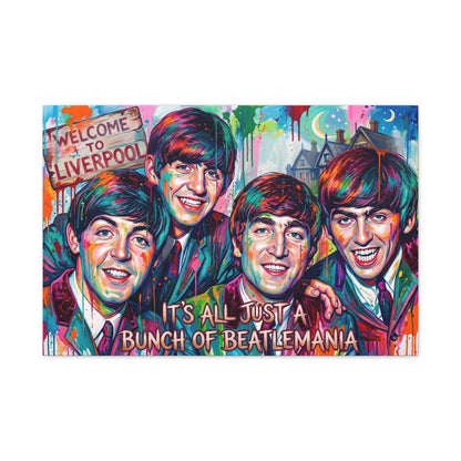 Pop Art Canvas Print - "It's All Just a Bunch of Beatlemania" Matte Stretched Wall Art