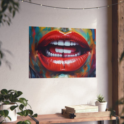 Colorful Pop Art Lip Poster Fine Art Print