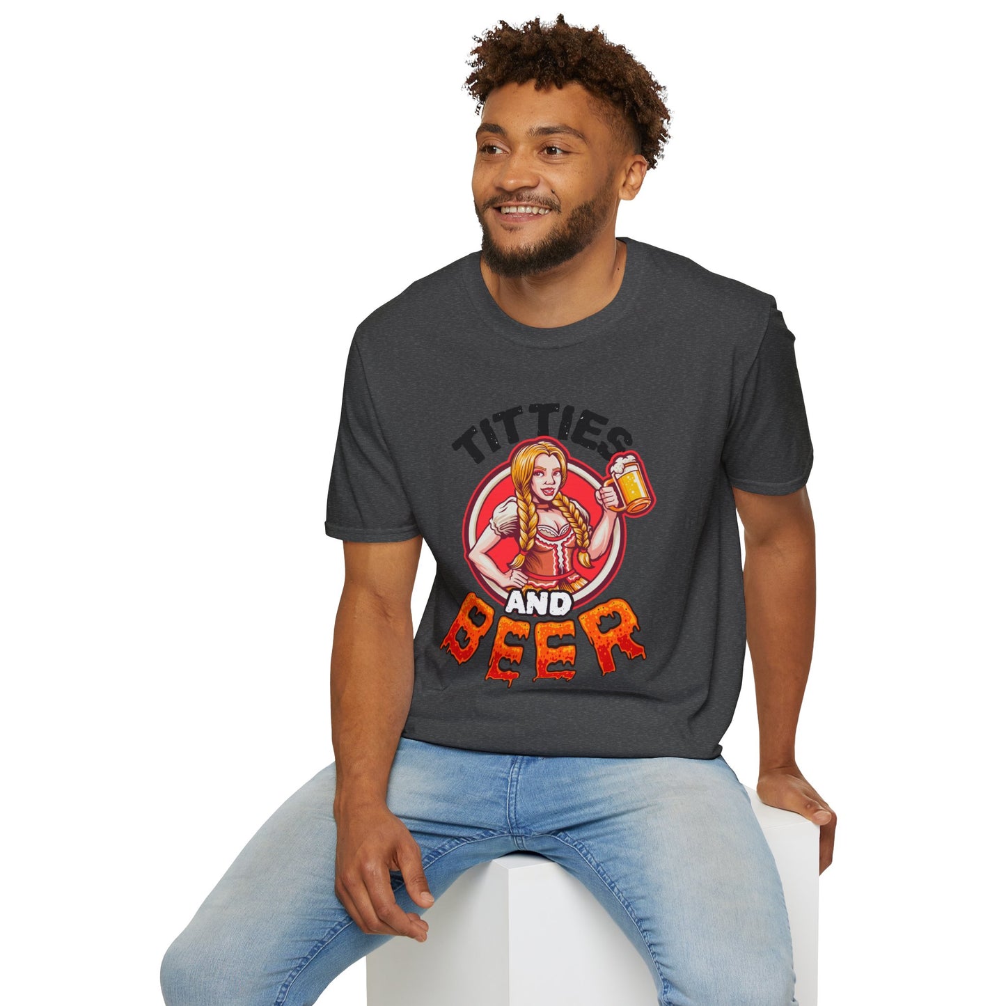 T-Shirt — "Titties and Beer" Oktoberfest Beer Girl Graphic Tee