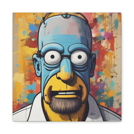 Pop Art Cartoon Canvas Wall Art — Colorful Abstract Character Portrait