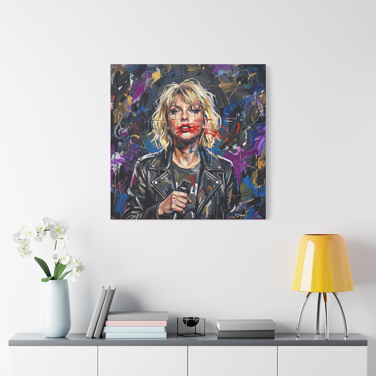 SMEARED THE LIPS Swift Portrait Canvas Art — Matte Stretched Canvas Print