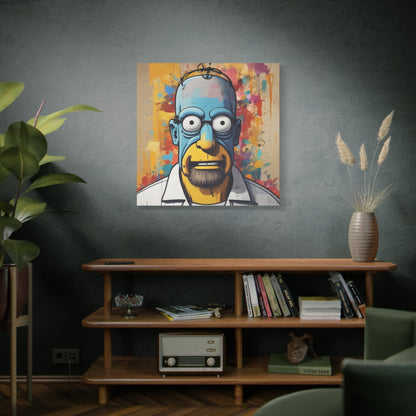 Pop Art Cartoon Canvas Wall Art — Colorful Abstract Character Portrait