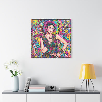 Queen of Pop Abstract Canvas Wall Art Print