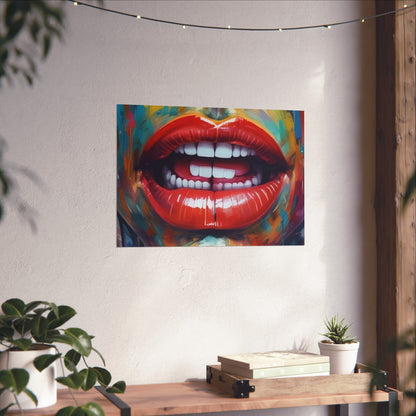 Colorful Pop Art Lip Poster Fine Art Print
