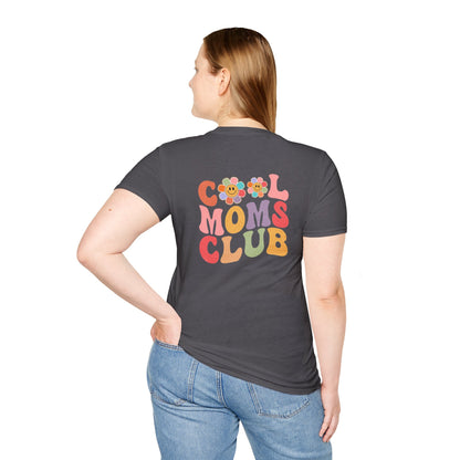 Cool Moms Club T-Shirt — Retro Floral Smiley Tee for Trendy Moms