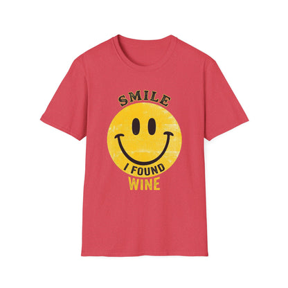 Wine Smile T-Shirt — "Smile I Found Wine" Retro Smiley Tee