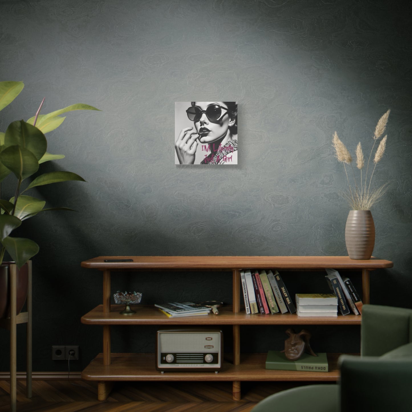 Canvas Wall Art - "I'm Literally Just A Girl" Retro Glam Portrait