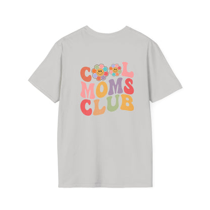 Cool Moms Club T-Shirt — Retro Floral Smiley Tee for Trendy Moms