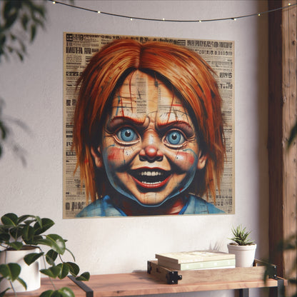 Creepy Chucky Doll Fine Art Poster Print — Chucky-Inspired Horror Wall Art