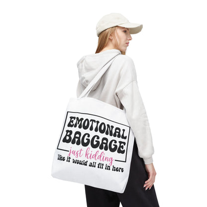 Emotional Baggage Tote Bag — Funny "Emotional Baggage (just kidding)" Reusable Shopper