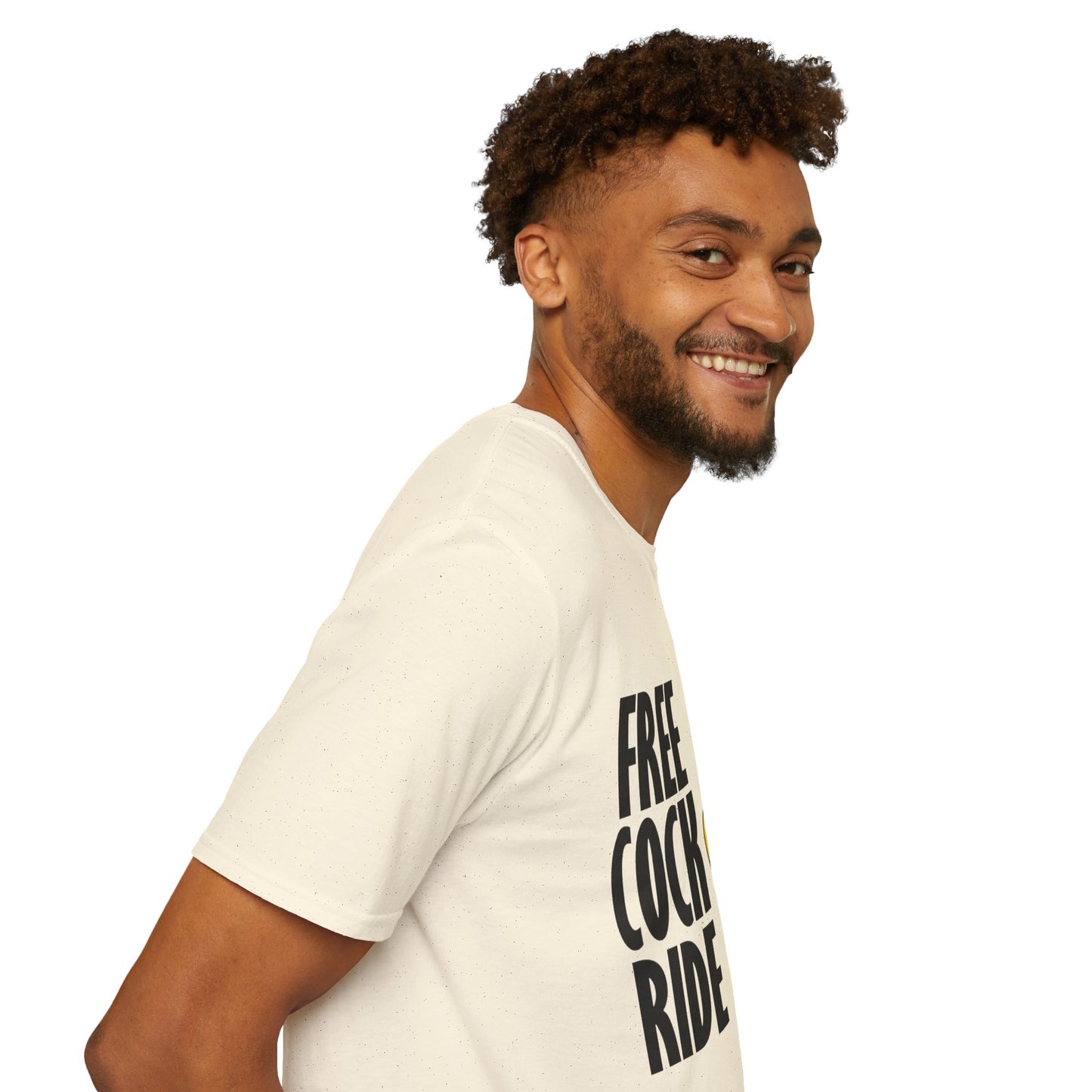 Graphic T-Shirt — "Free Cock Ride" Rooster Novelty Tee