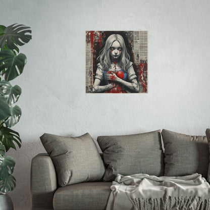 Dark Gothic Alice Fine Art Poster — Bleeding Heart Surreal Wall Art
