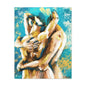 Abstract Embrace Canvas Art - Romantic Couple Matte Stretched Print
