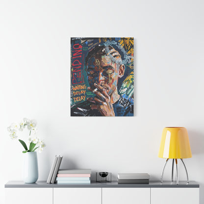 Urban Portrait Matte Canvas Print — 'Waiting Delay' Contemporary Street Art