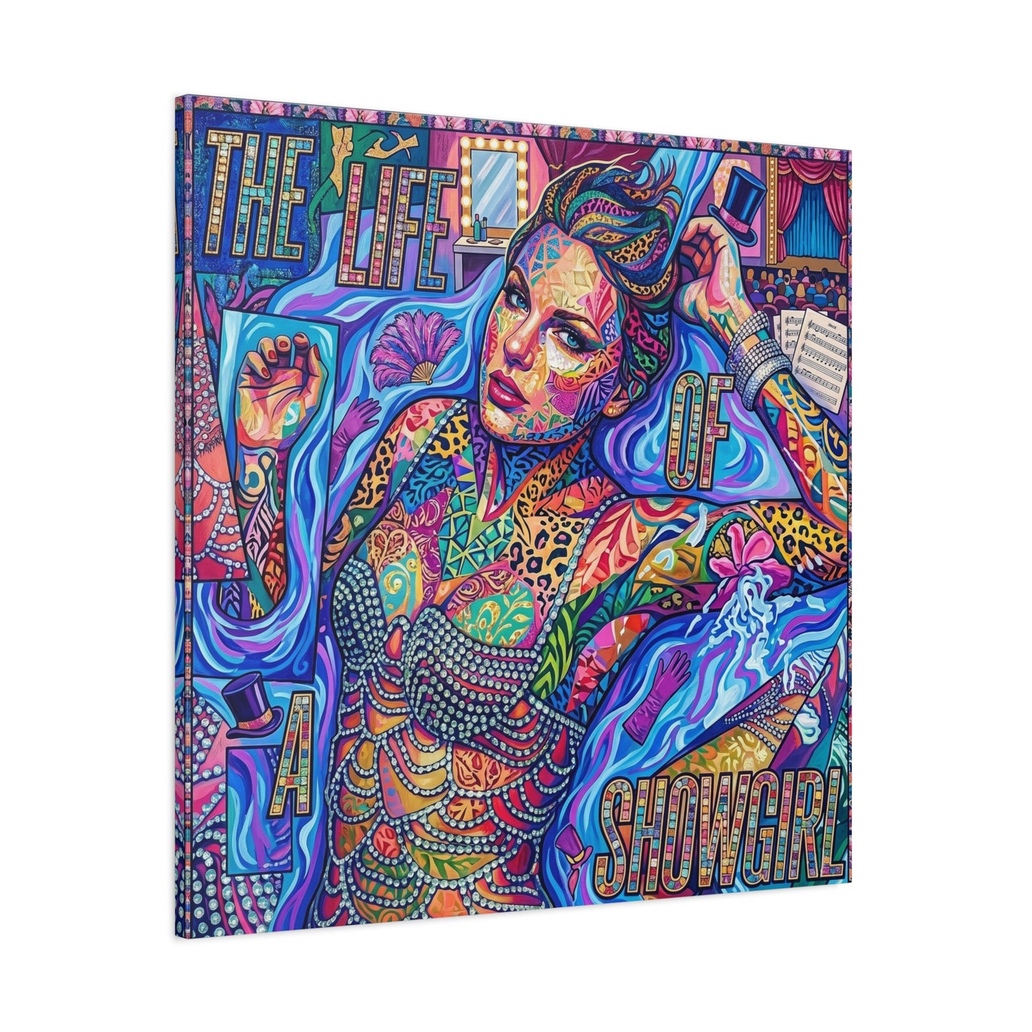 Showgirl Pop Abstract Canvas Wall Art Print