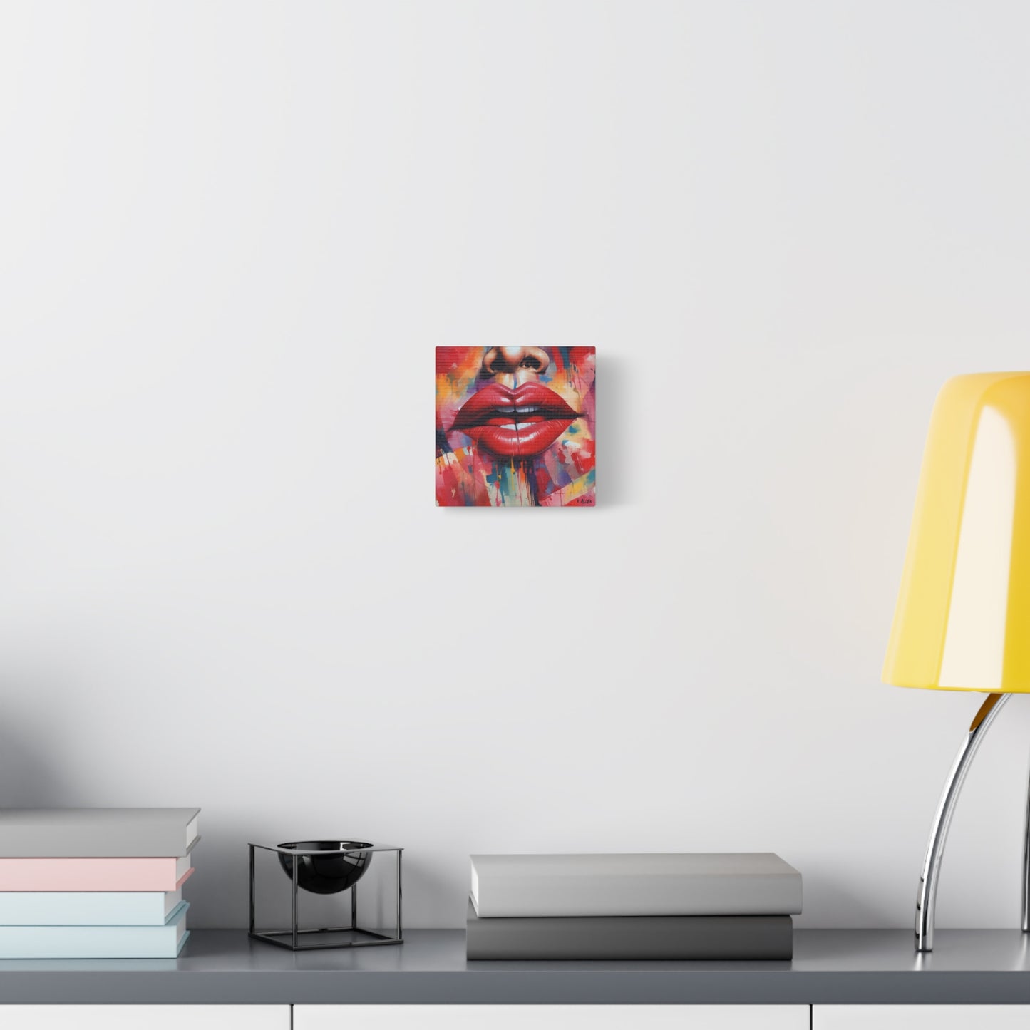 Bold Red Lips Pop Art Canvas — Matte Stretched Wall Art