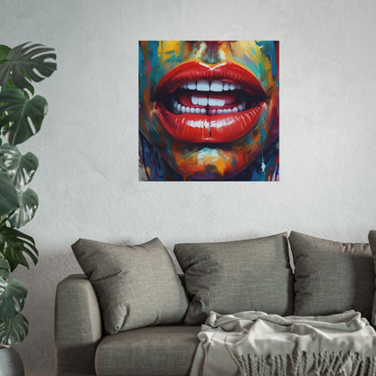 Colorful Pop Art Lip Poster Fine Art Print