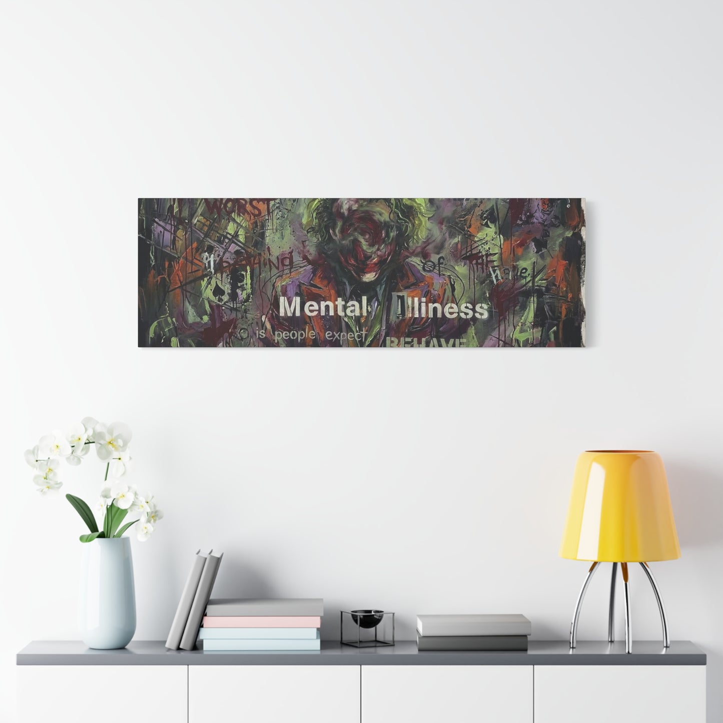 Joker Mental Health Abstract Canvas Wall Art — Matte Stretched 1.25"