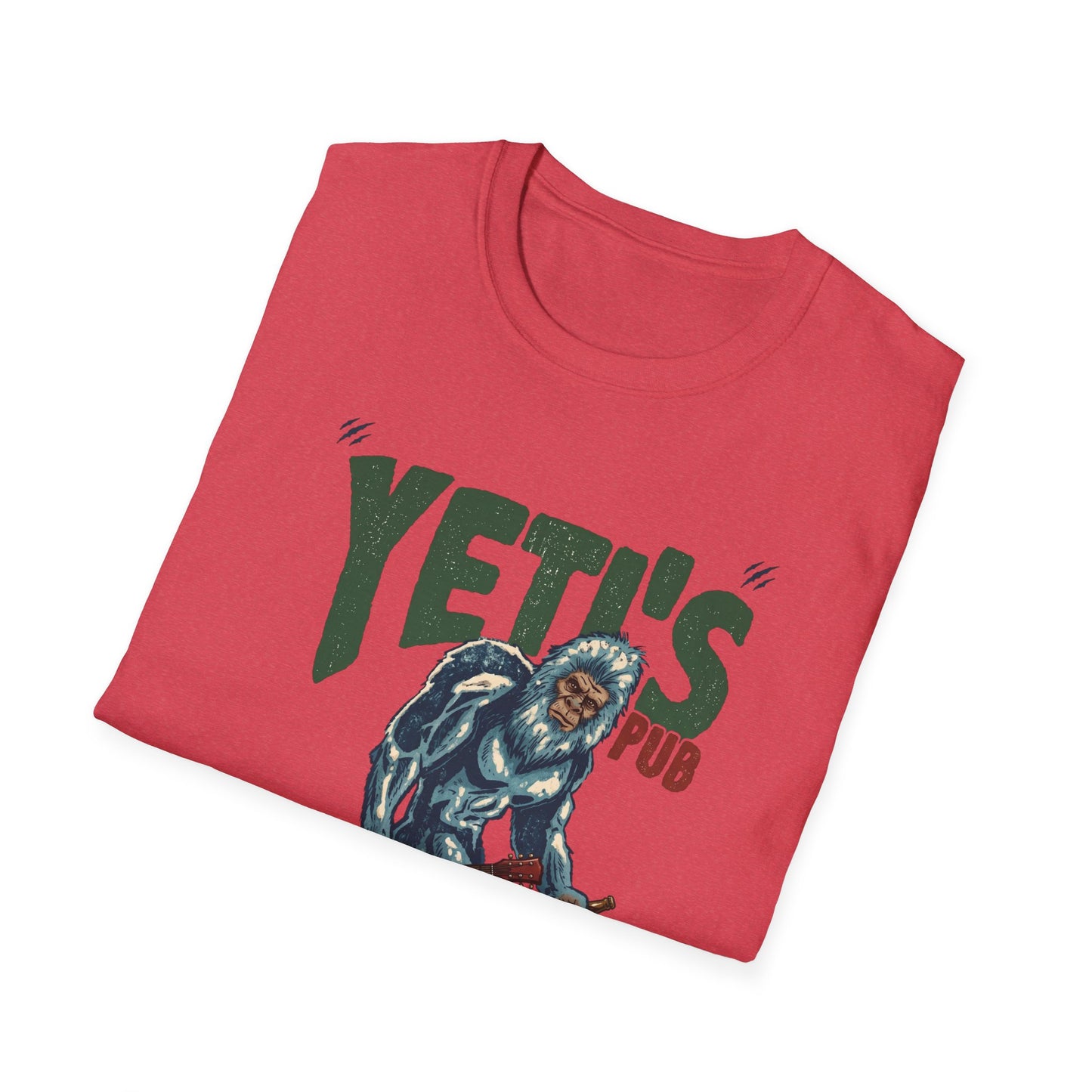 Yeti's Pub Graphic T-Shirt — Vintage Rock Band Snowman Design