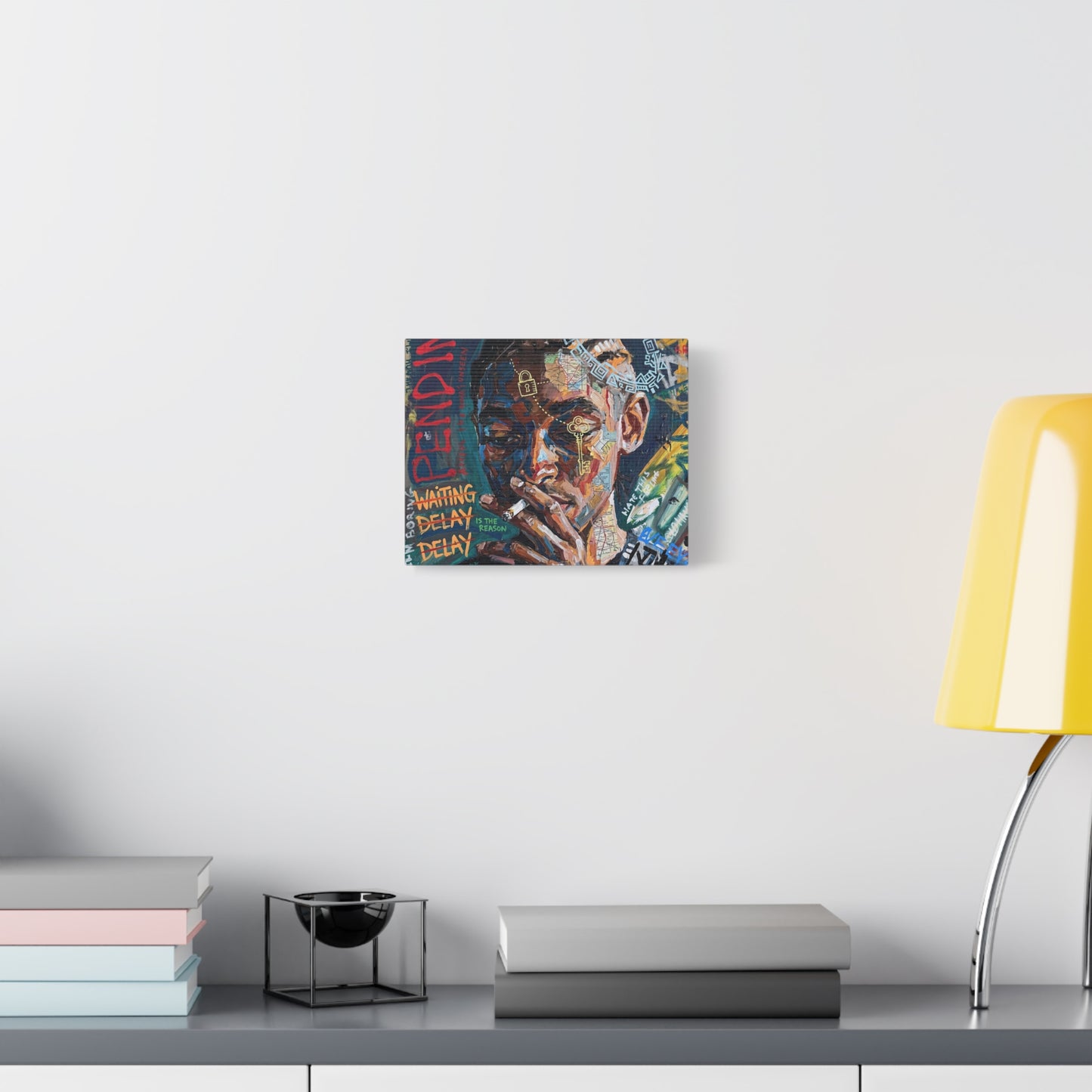 Urban Portrait Matte Canvas Print — 'Waiting Delay' Contemporary Street Art