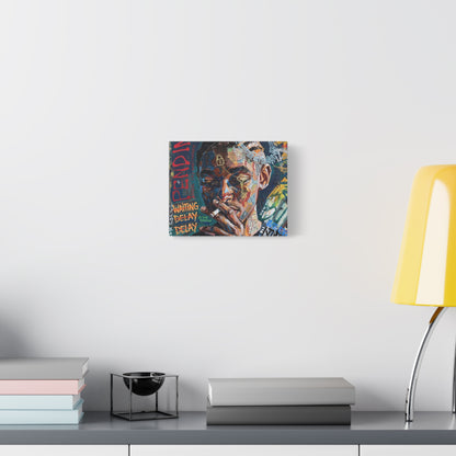 Urban Portrait Matte Canvas Print — 'Waiting Delay' Contemporary Street Art