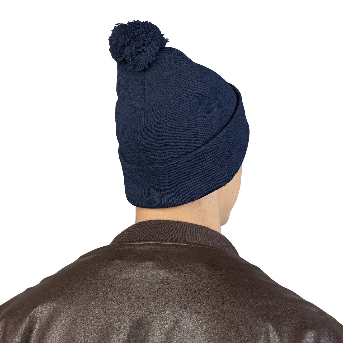 Embroidered Pom-Pom Beanie — "Spitters Are Quitters!" Cozy Winter Hat