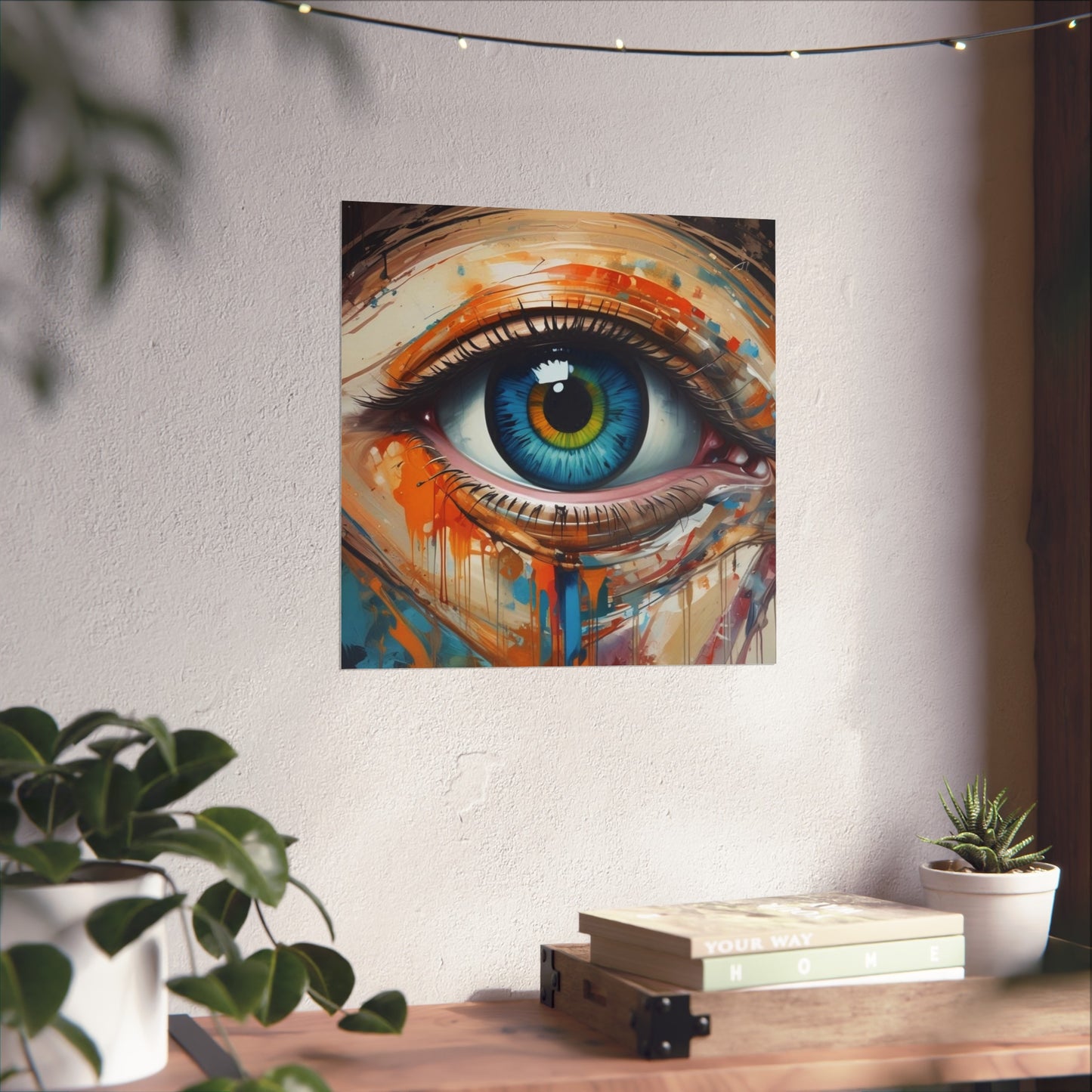 Vibrant Blue Eye Surreal Wall Art Print