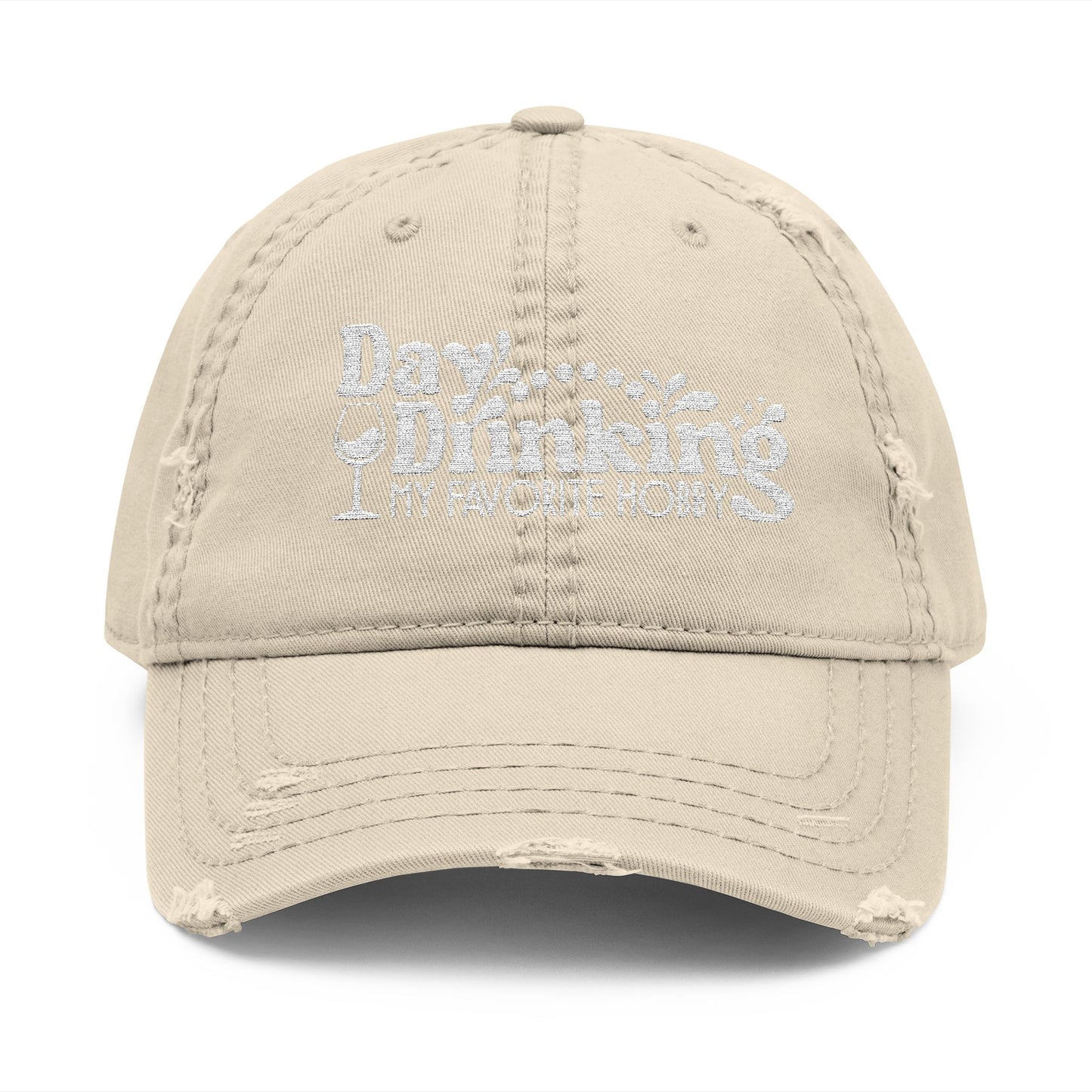 Day Drinking Squad Distressed Dad Hat — Embroidered Casual Baseball Cap