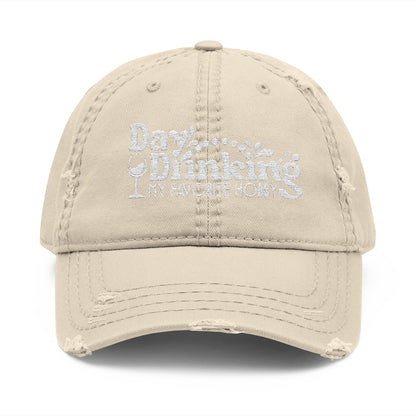 Day Drinking Squad Distressed Dad Hat — Embroidered Casual Baseball Cap