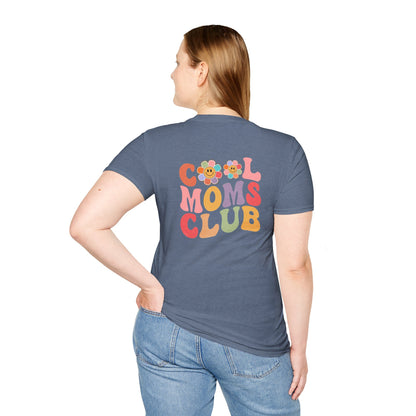 Cool Moms Club T-Shirt — Retro Floral Smiley Tee for Trendy Moms